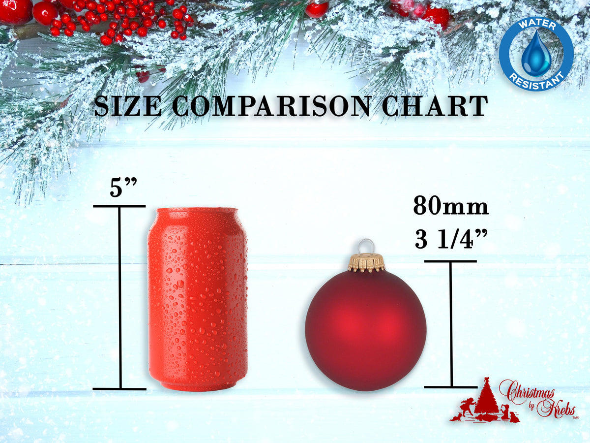 Glass Christmas Tree Ornaments - 80mm / 3.25" [4 Pieces] Designer Balls from Christmas By Krebs Seamless Hanging Holiday Decor (Clear)