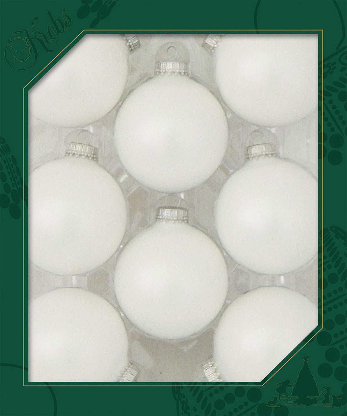 Christmas By Krebs Made in The USA Designer Seamless Glass Christmas Ball Ornaments, 2 5/8" (67mm), 8 Pieces (White Satin)