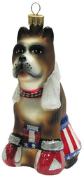Christmas By Krebs Blown Glass  Collectible Tree Ornaments  (Boxer Dog)