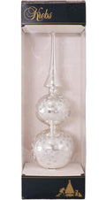 Christmas Treetop - Decorated Glass Treetop from Christmas by Krebs - Handmade Seamless Holiday Decorations for Trees (13" Bright Silver with Two-Tone Jax)