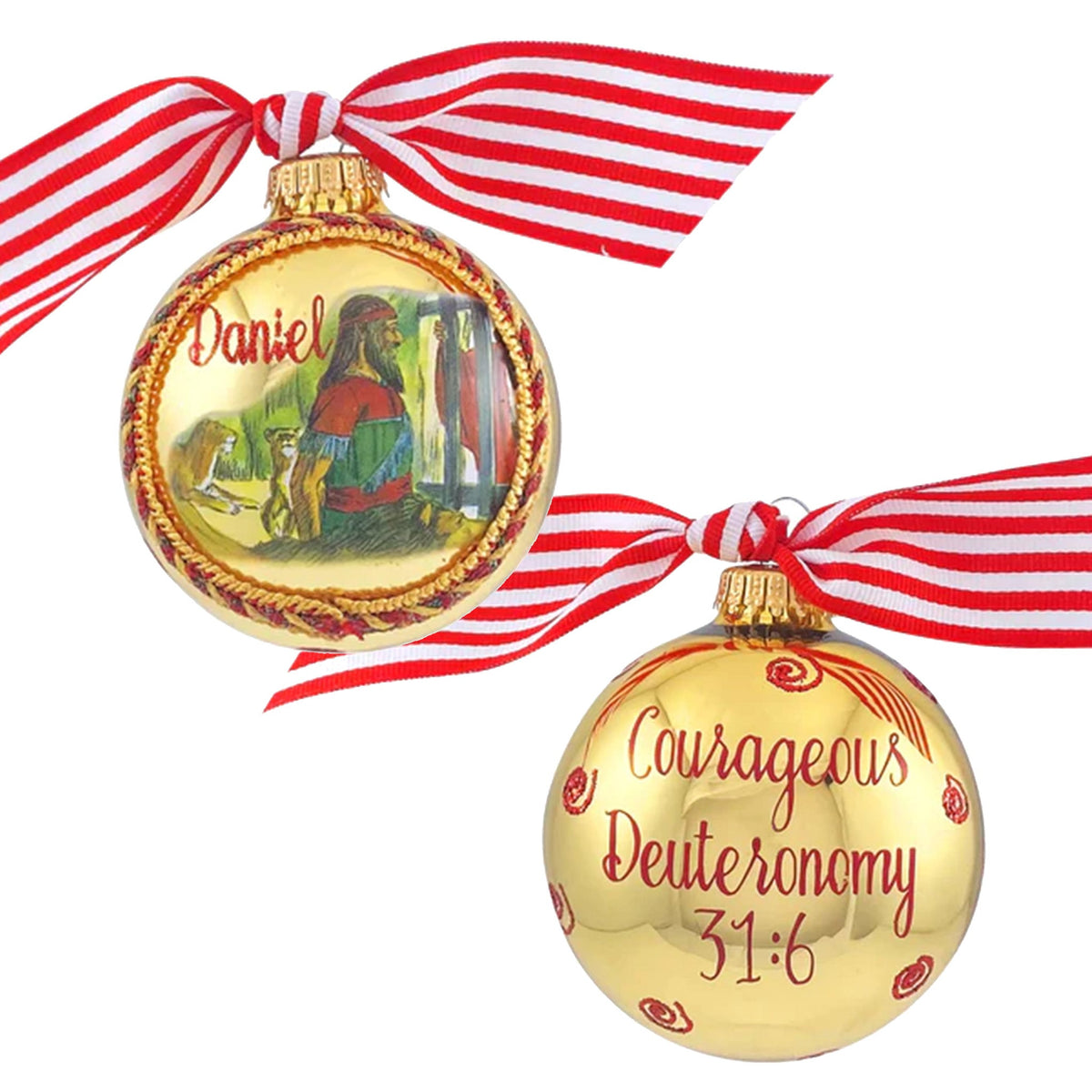 3 1/4" Collectable Bible Hero Glass Ornament Made in USA | Hugs Special Occasions Keepsake Gifts |  (Bible Hero Daniel)