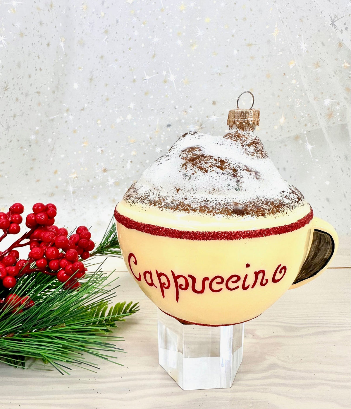 Christmas By Krebs Blown Glass  Collectible Tree Ornaments (4" Cappuccino)