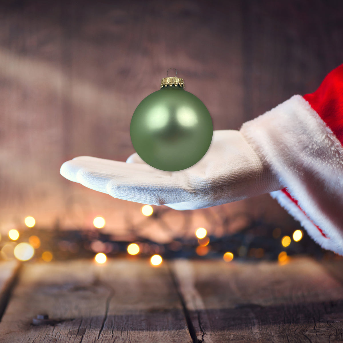 Glass Christmas Tree Ornaments - 67mm / 2.63" [8 Pieces] Designer Balls from Christmas By Krebs Seamless Hanging Holiday Decor (Velvet Celedon Green)
