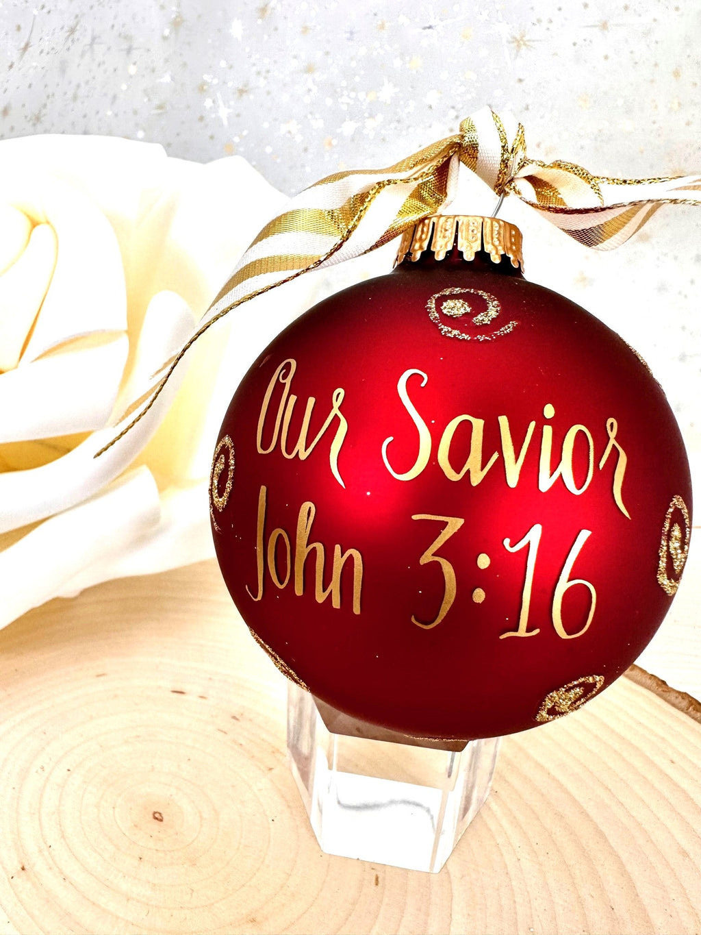 3 1/4" Collectable Bible Hero Glass Ornament Made in USA | Hugs Special Occasions Keepsake Gifts |  (Jesus)