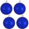 Christmas By Krebs Ornament, Commercial Grade Indoor and Outdoor Shatterproof Plastic, Water Resistant Ball Ornament Decorations (Dark Blue Glitz, 4 inch (100mm))