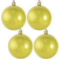 Christmas By Krebs Ornament, Large Commercial Grade Indoor and Outdoor Shatterproof Plastic, UV and Water Resistant Ball Ornament Decorations (Shiny Sunshine Yellow, 4 3/4 inch (120mm))