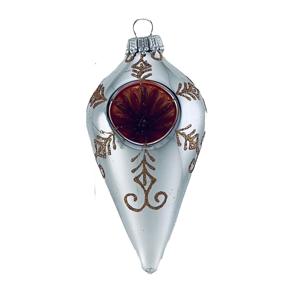 Glass Christmas Tree Ornaments - 67mm/2.625" [4 Pieces] Decorated Balls from Christmas by Krebs Seamless Hanging Holiday Decor (Bright Silver 4" Drops with Reflectors)