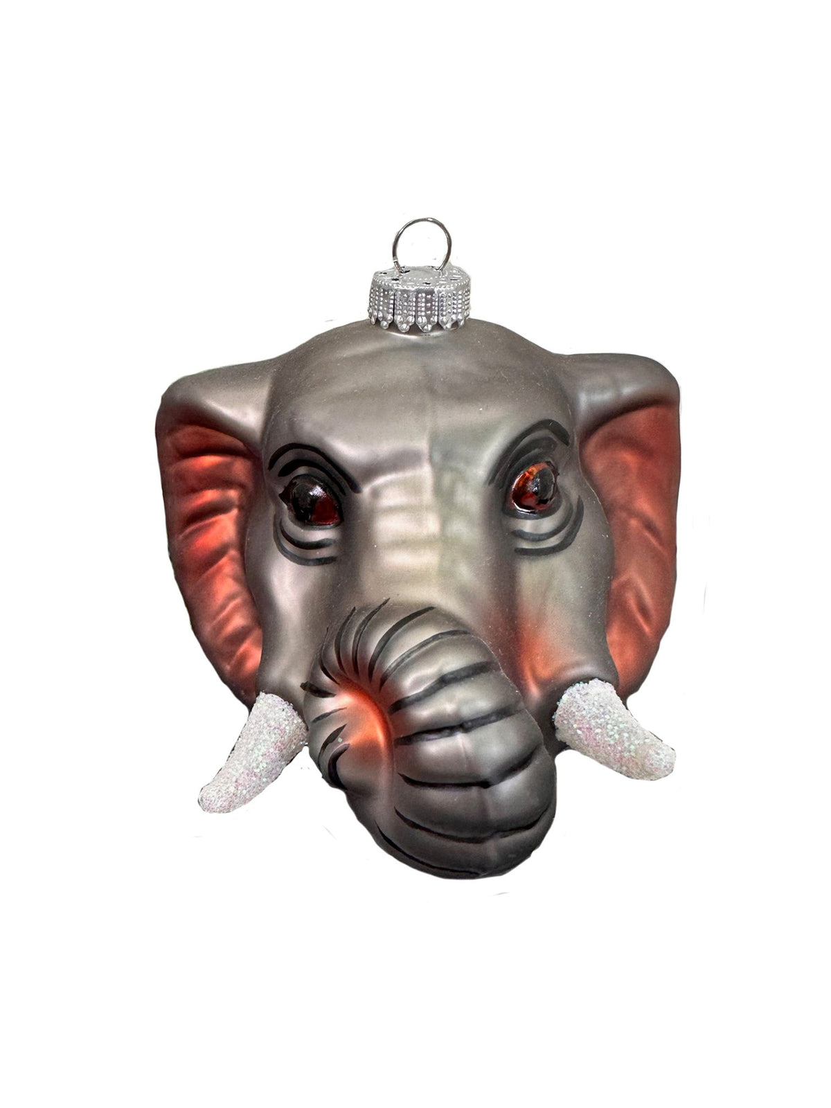Christmas By Krebs Blown Glass  Collectible Tree Ornaments  (3 1/2" Elephant Head)
