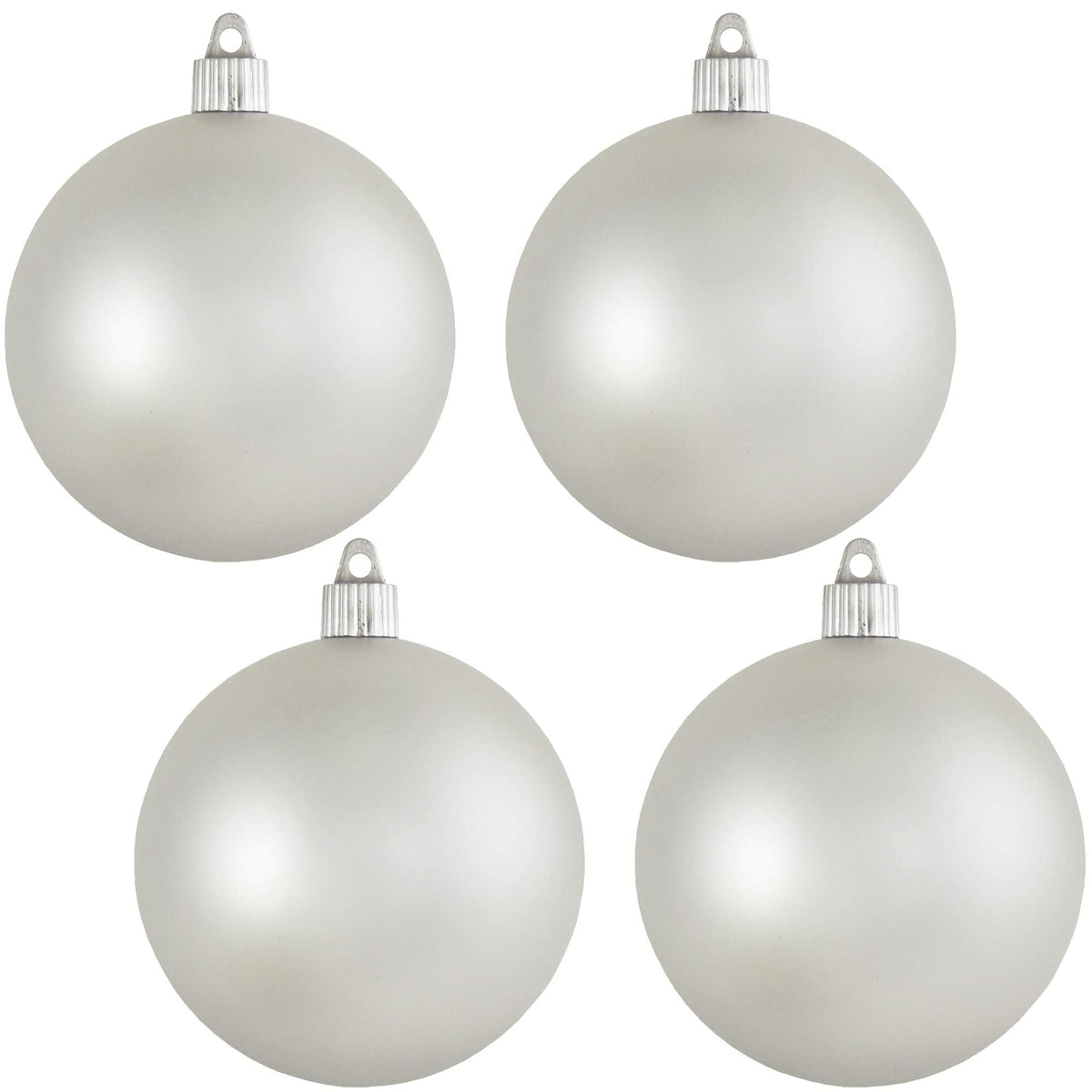 Christmas By Krebs 4" (100mm) Velvet Dove Gray [4 Pieces] Solid Commercial Grade Indoor and Outdoor Shatterproof Plastic, UV and Water Resistant Ball Ornament Decorations