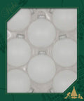 Christmas By Krebs 2 5/8" (67mm) Seamless Glass Ornament [8 Pieces], Decorated Designer Heirloom (Snow White with Silver Caps)