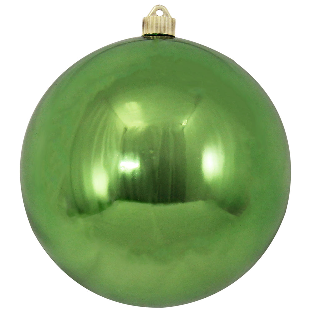 Christmas By Krebs 8" (200mm) Shiny Limeade Green [1 Piece] Solid Commercial Grade Indoor and Outdoor Shatterproof Plastic, UV and Water Resistant Ball Ornament Decorations