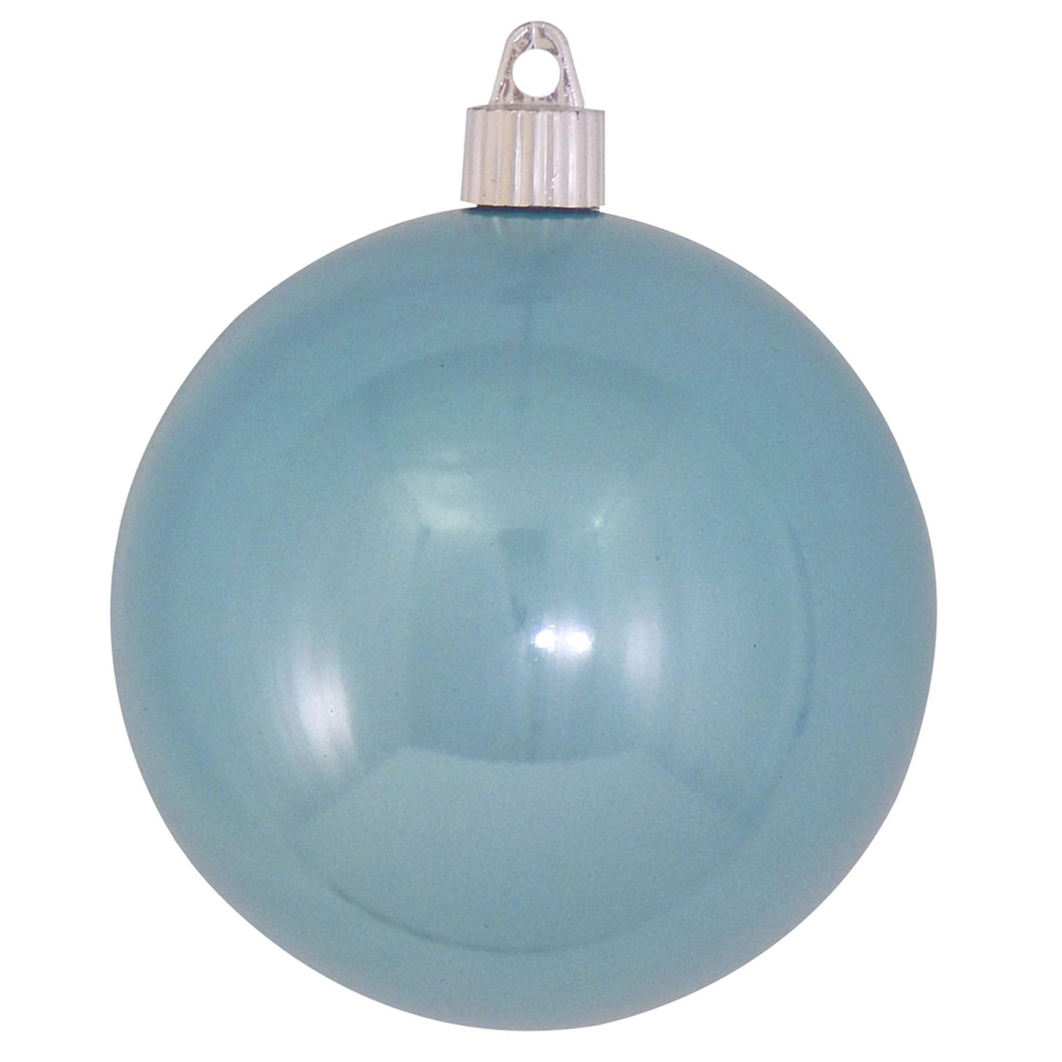 Christmas By Krebs 4" (100mm) Shiny Lagoon Blue [4 Pieces] Solid Commercial Grade Indoor and Outdoor Shatterproof Plastic, UV and Water Resistant Ball Ornament Decorations
