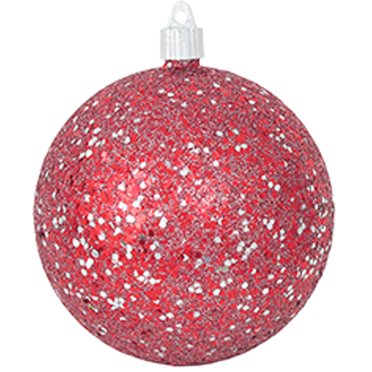 Christmas By Krebs 4 3/4" (120mm) Red & Silver Multicolor Glitz [4 Pieces] Solid Commercial Grade Indoor and Outdoor Shatterproof Plastic, Water Resistant Ball Ornament Decorations