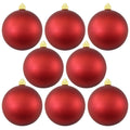 Christmas By Krebs 3 1/4" (80mm) Red Alert [8 Pieces] Solid Commercial Grade Indoor and Outdoor Shatterproof Plastic, UV and Water Resistant Ball Ornament Decorations