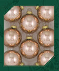 Glass Christmas Tree Ornaments - 67mm / 2.63" [8 Pieces] Designer Balls from Christmas By Krebs Seamless Hanging Holiday Decor