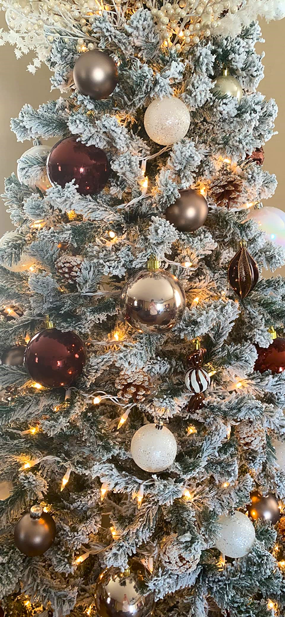 Christmas By Krebs 3 1/4" (80mm) Silver Glitter [8 Pieces] Solid Commercial Grade Indoor and Outdoor Shatterproof Plastic, Water Resistant Ball Ornament Decorations