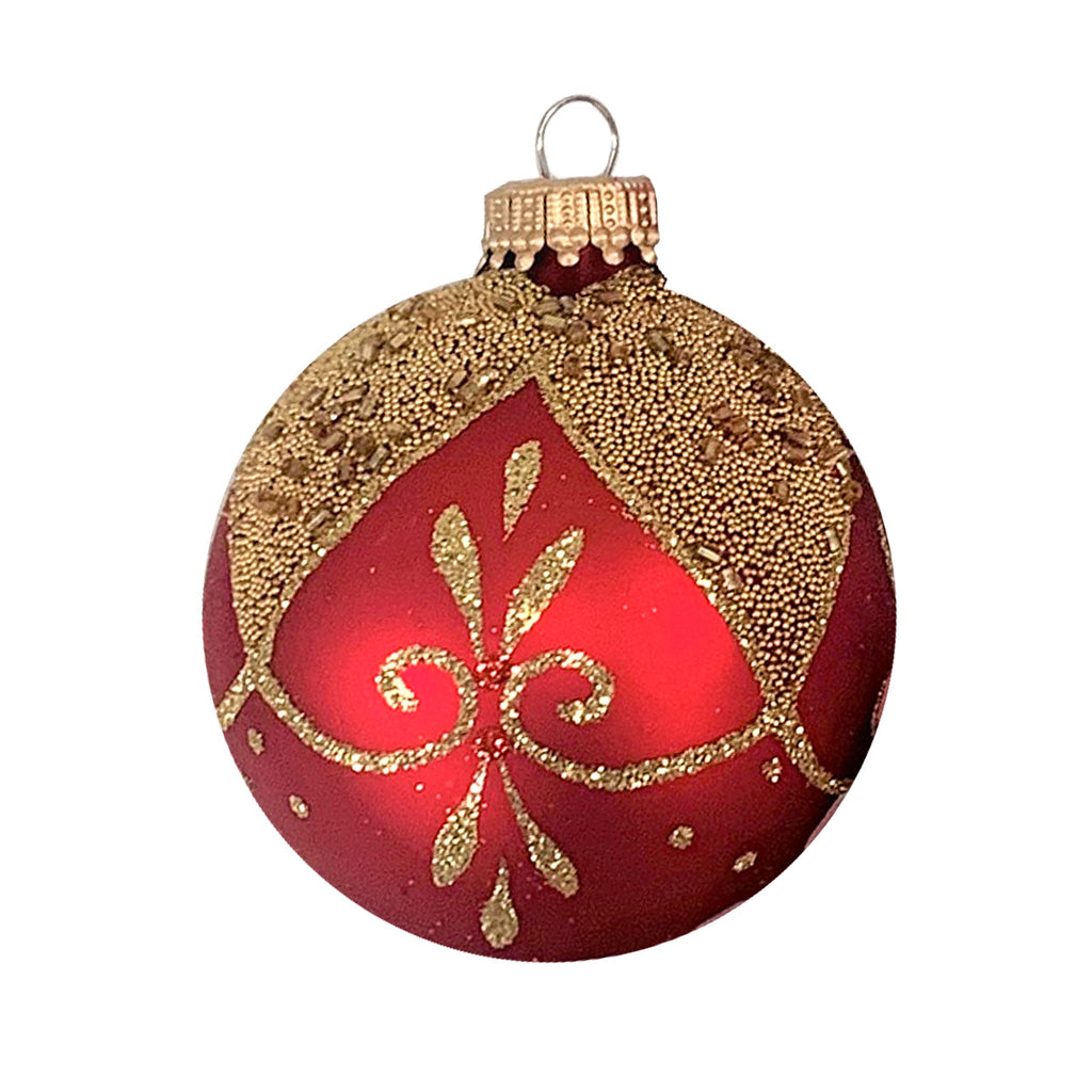 2 5/8" (67mm) Designer Decorated Boxed Glass Christmas Ornaments