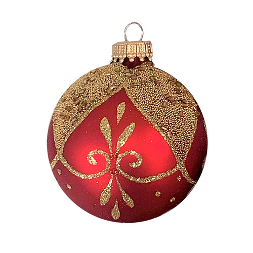 2 5/8" (67mm) Designer Decorated Boxed Glass Christmas Ornaments