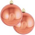 Christmas By Krebs 6" (150mm) Shiny Two Cents Copper [2 Pieces] Solid Commercial Grade Indoor and Outdoor Shatterproof Plastic, UV and Water Resistant Ball Ornament Decorations