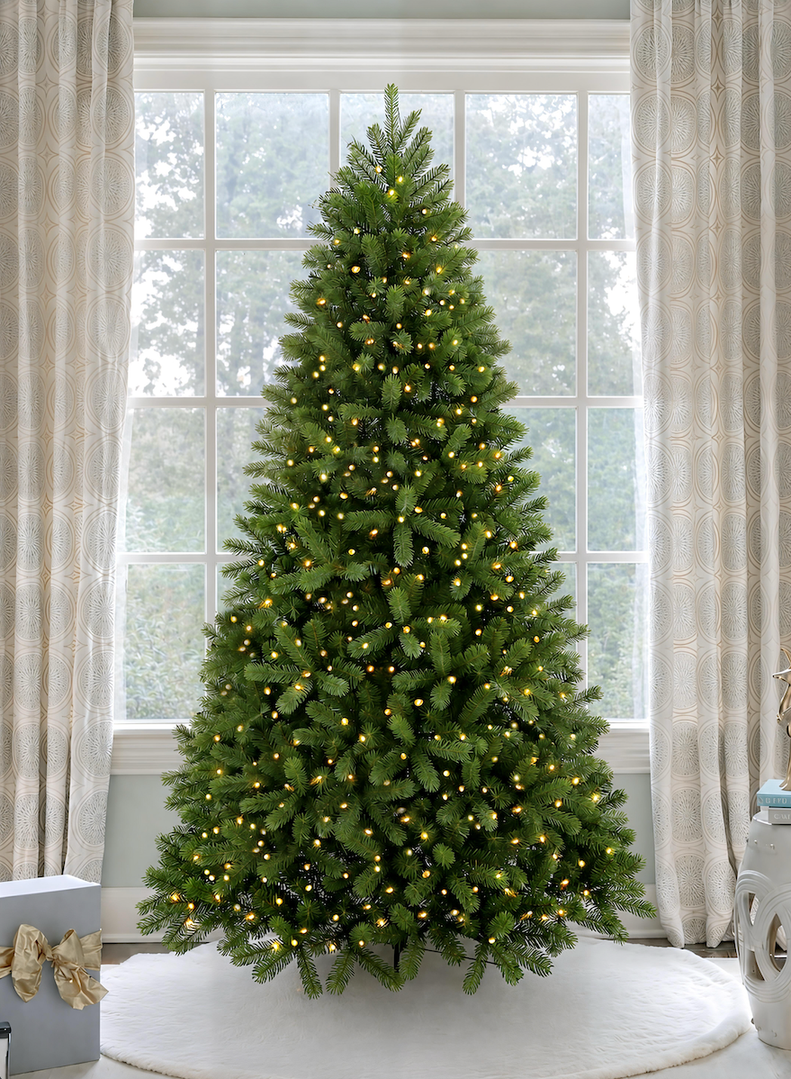 7.5' King Douglas Fir Artificial Christmas Tree with 1000 Warm White & Multi-Color LED Lights
