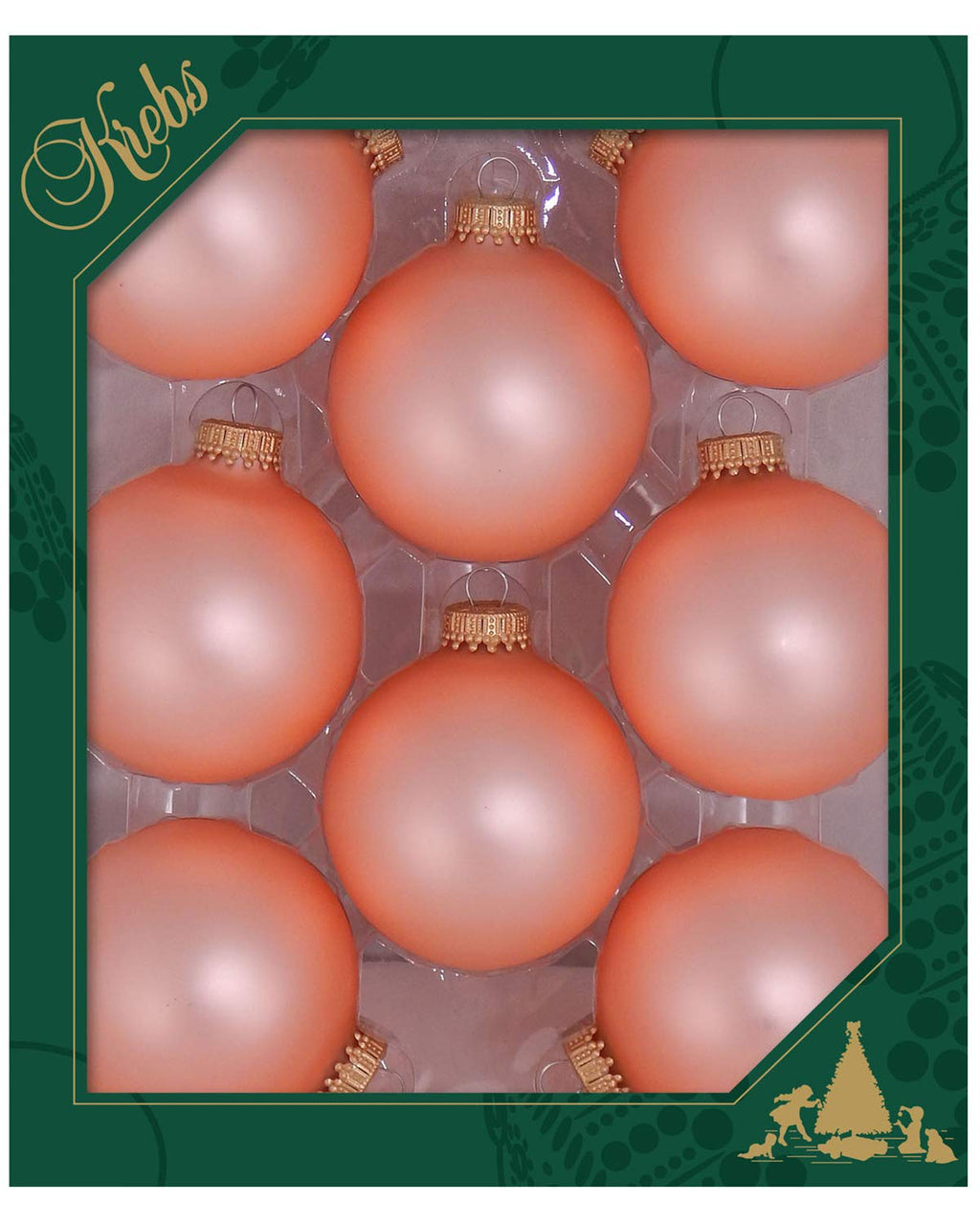 Christmas By Krebs 2 5/8" (67mm) Seamless Glass Ornament [8 Pieces], Decorated Designer Heirloom (Velvet Coral Pink)