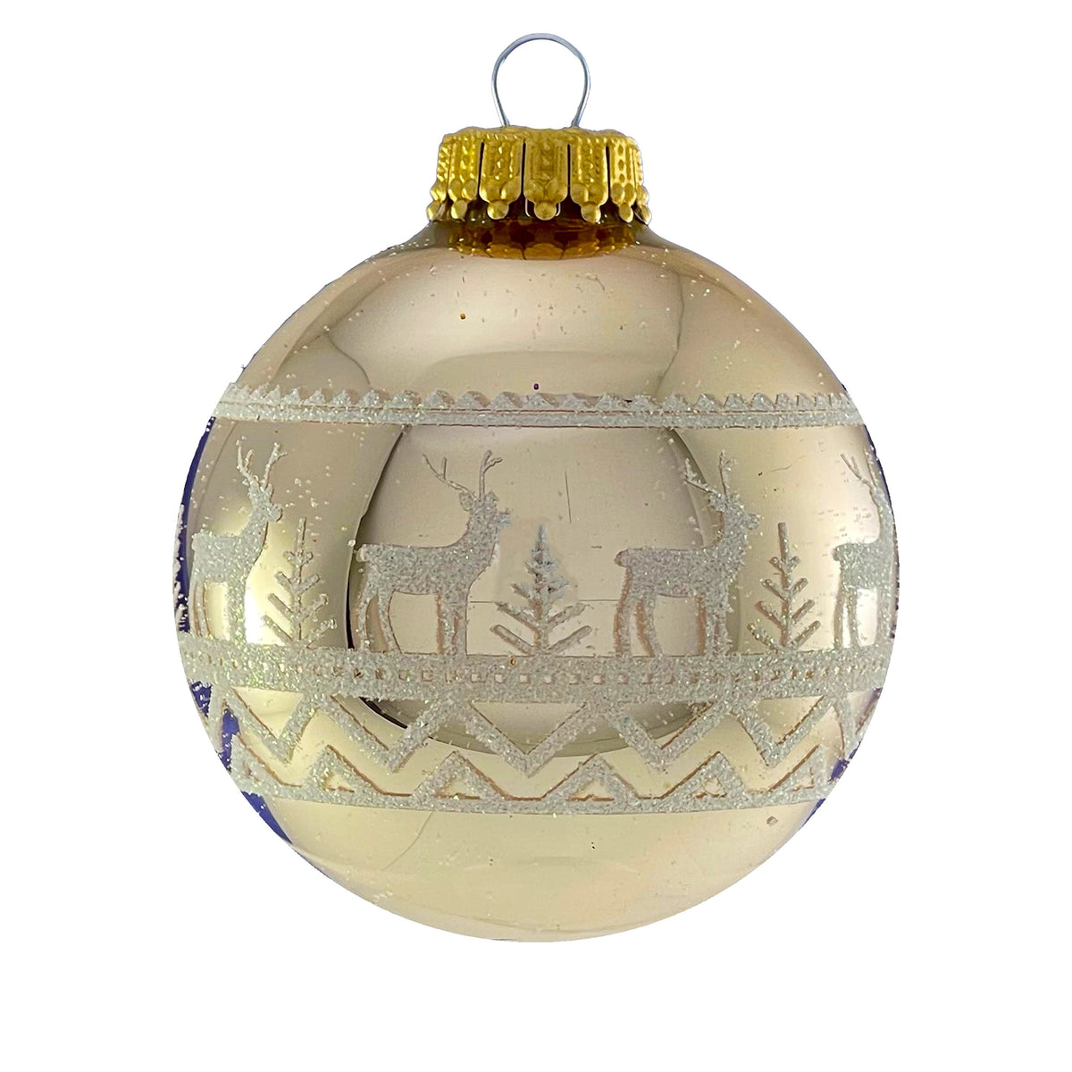 Glass Christmas Tree Ornaments - 67mm/2.63" [4 Pieces] Decorated Balls from Christmas by Krebs Seamless Hanging Holiday Decor