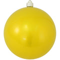 Christmas By Krebs 8" (200mm) Shiny Sunshine Yellow [1 Piece] Solid Commercial Grade Indoor and Outdoor Shatterproof Plastic, UV and Water Resistant Ball Ornament Decorations