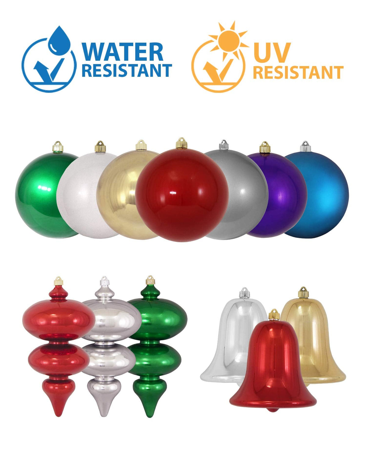 Christmas By Krebs 6" (150mm) Candy Red [2 Pieces] Solid Commercial Grade Indoor and Outdoor Shatterproof Plastic, UV and Water Resistant Ball Ornament Decorations