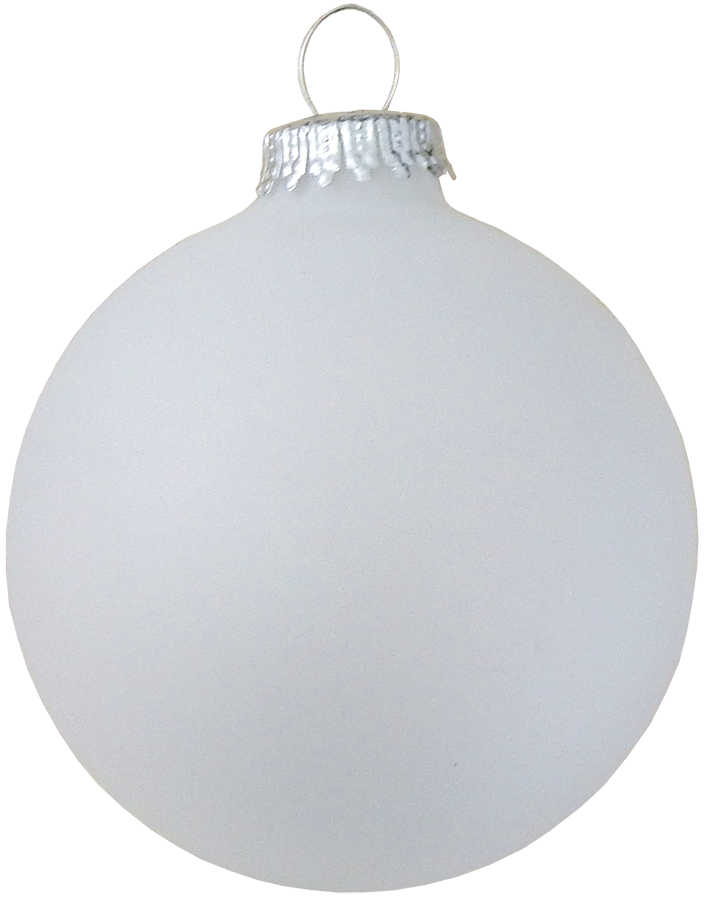 Glass Christmas Tree Ornaments - 80mm / 3.25" [4 Pieces] Designer Balls from Christmas By Krebs Seamless Hanging Holiday Decor (Frost Silver Cap)