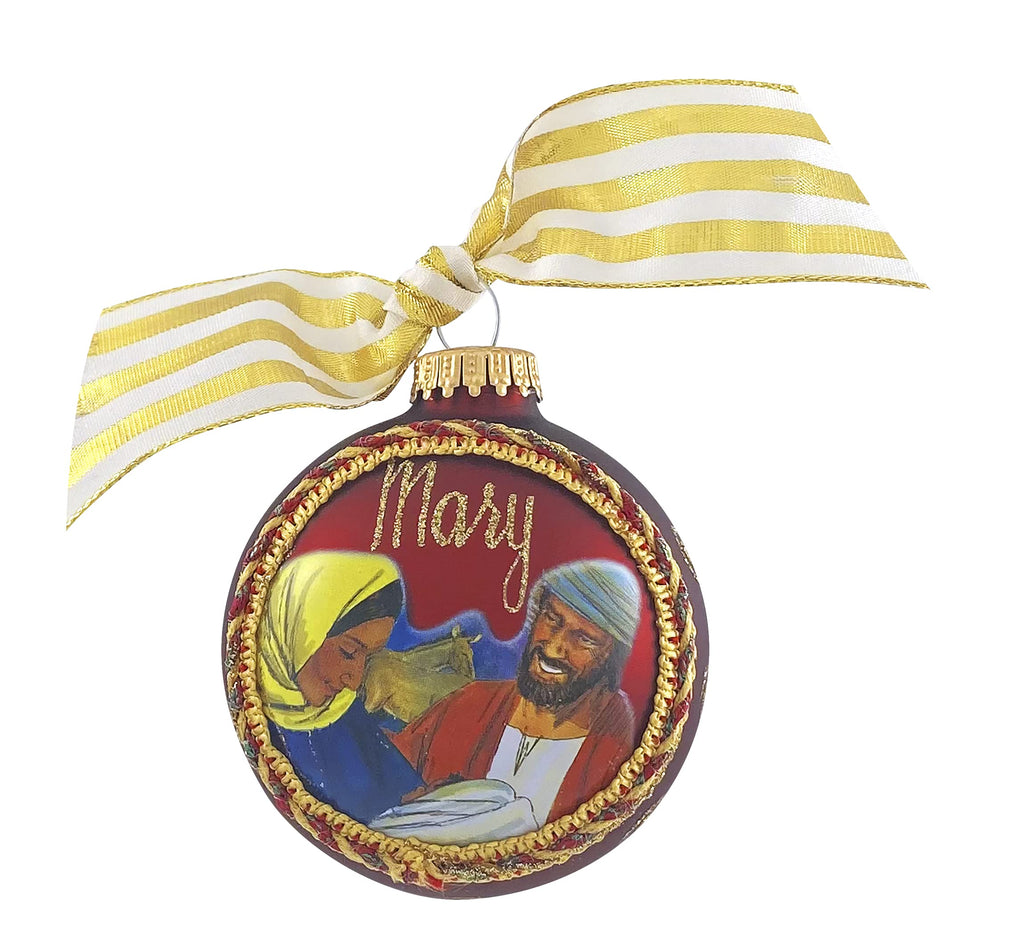 3 1/4" Collectable Bible Hero Glass Ornament Made in USA | Hugs Special Occasions Keepsake Gifts |  (Bible Hero Mary)