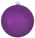 Christmas By Krebs 8" (200mm) Purple Glitter [1 Piece] Solid Commercial Grade Indoor and Outdoor Shatterproof Plastic, Water Resistant Ball Ornament Decorations