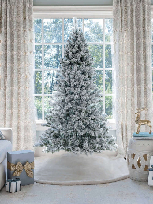 7' Prince Flock® Artificial Christmas Tree with 400 Warm White LED Lights
