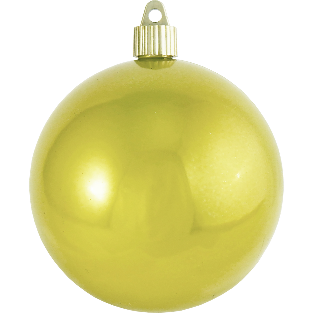 Christmas By Krebs 4" (100mm) Fierce Yellow [4 Pieces] Solid Commercial Grade Indoor and Outdoor Shatterproof Plastic, UV and Water Resistant Ball Ornament Decorations