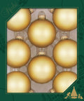 Christmas By Krebs Made in The USA Designer Seamless Glass Christmas Ball Ornaments, 2 5/8" (67mm), 8 Pieces (Velvet Chiffon Gold)