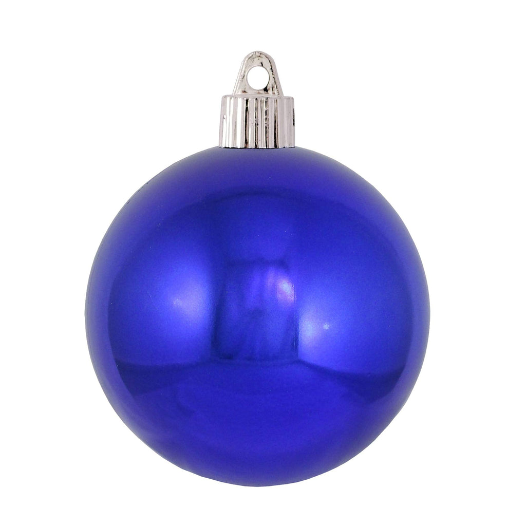 Christmas By Krebs 3 1/4" (80mm) Shiny Azure Blue [8 Pieces] Solid Commercial Grade Indoor and Outdoor Shatterproof Plastic, UV and Water Resistant Ball Ornament Decorations