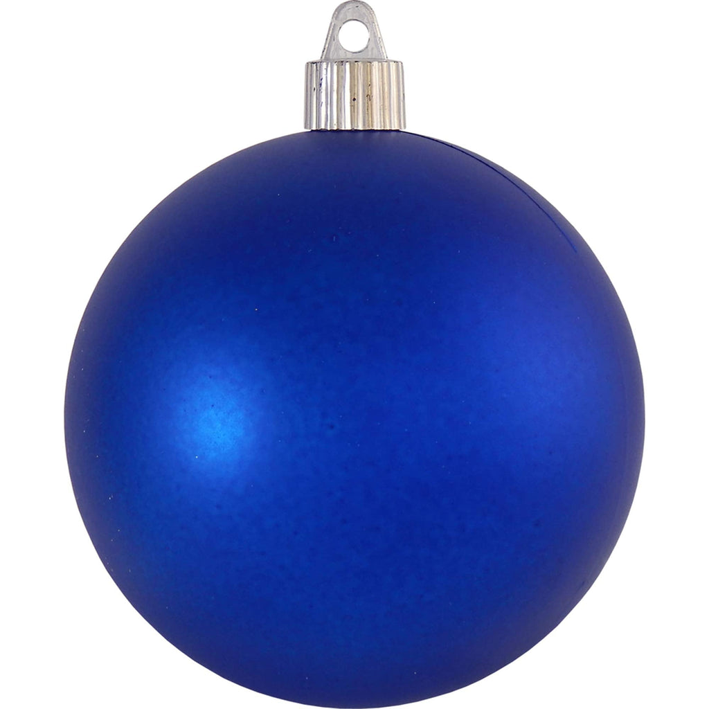 Christmas By Krebs 4" (100mm) Velvet Regal Blue [4 Pieces] Solid Commercial Grade Indoor and Outdoor Shatterproof Plastic, UV and Water Resistant Ball Ornament Decorations