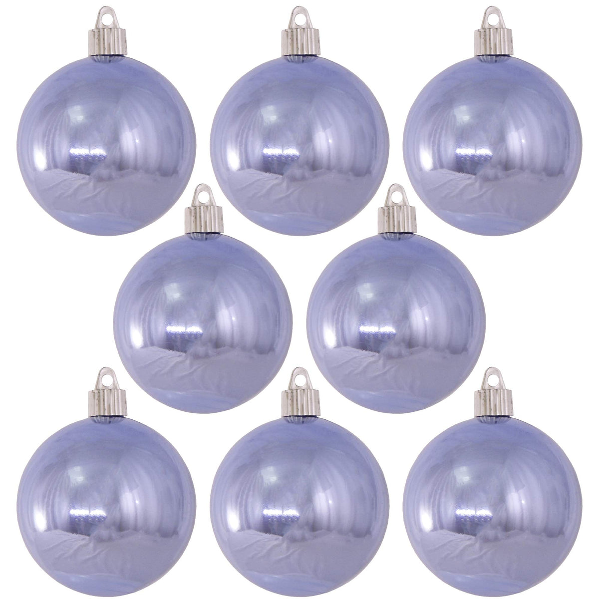Christmas By Krebs 3 1/4" (80mm) Shiny Polar Blue [8 Pieces] Solid Commercial Grade Indoor and Outdoor Shatterproof Plastic, UV and Water Resistant Ball Ornament Decorations