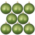 Christmas By Krebs 3 1/4" (80mm) Krypton Green [8 Pieces] Solid Commercial Grade Indoor and Outdoor Shatterproof Plastic, UV and Water Resistant Ball Ornament Decorations