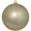 Christmas By Krebs 8" (200mm) Velvet Buff Biege [1 Piece] Solid Commercial Grade Indoor and Outdoor Shatterproof Plastic, UV and Water Resistant Ball Ornament Decorations