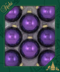 Christmas By Krebs 2 5/8" (67mm) Seamless Glass Ornament [8 Pieces], Decorated Designer Heirloom (Shiny Royal Lilac Purple)