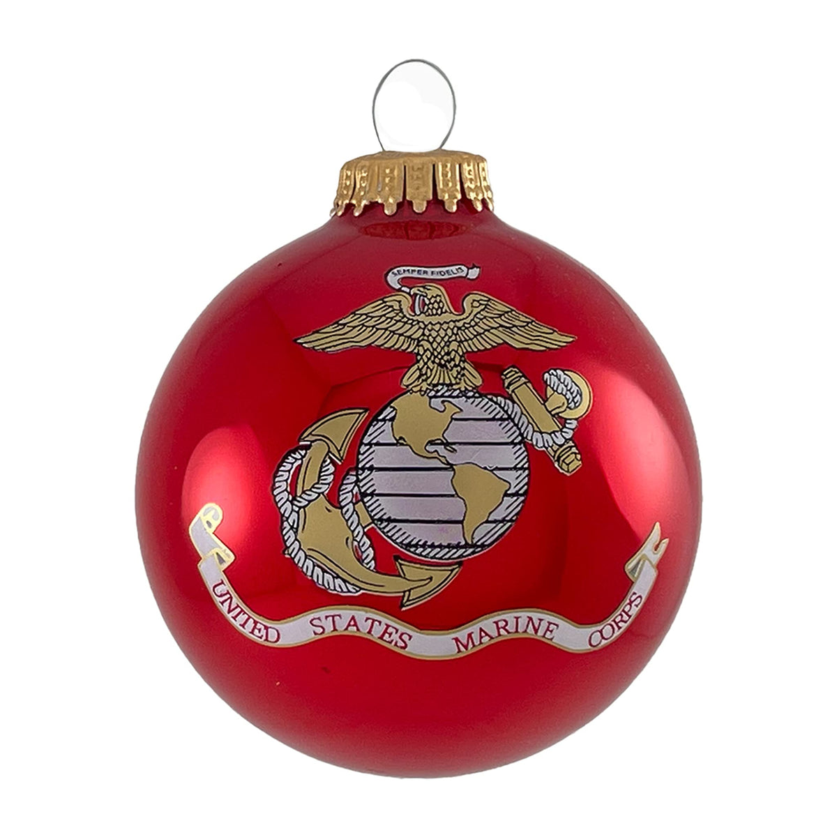 Christmas Tree Ornaments Made in the USA - 80mm / 3.25" Decorated Collectible Glass Balls from Christmas by Krebs - Handmade Hanging Holiday Decoration for Trees (USM with Established Date)