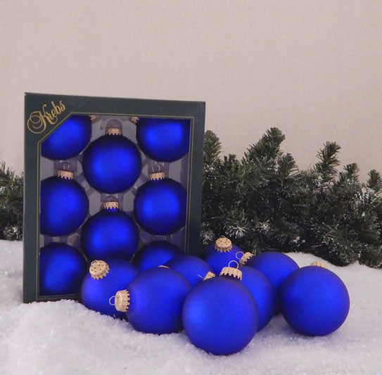 Christmas By Krebs 2 5/8" (67mm) Seamless Glass Ornament [8 Pieces], Decorated Designer Heirloom (Royal Velvet)