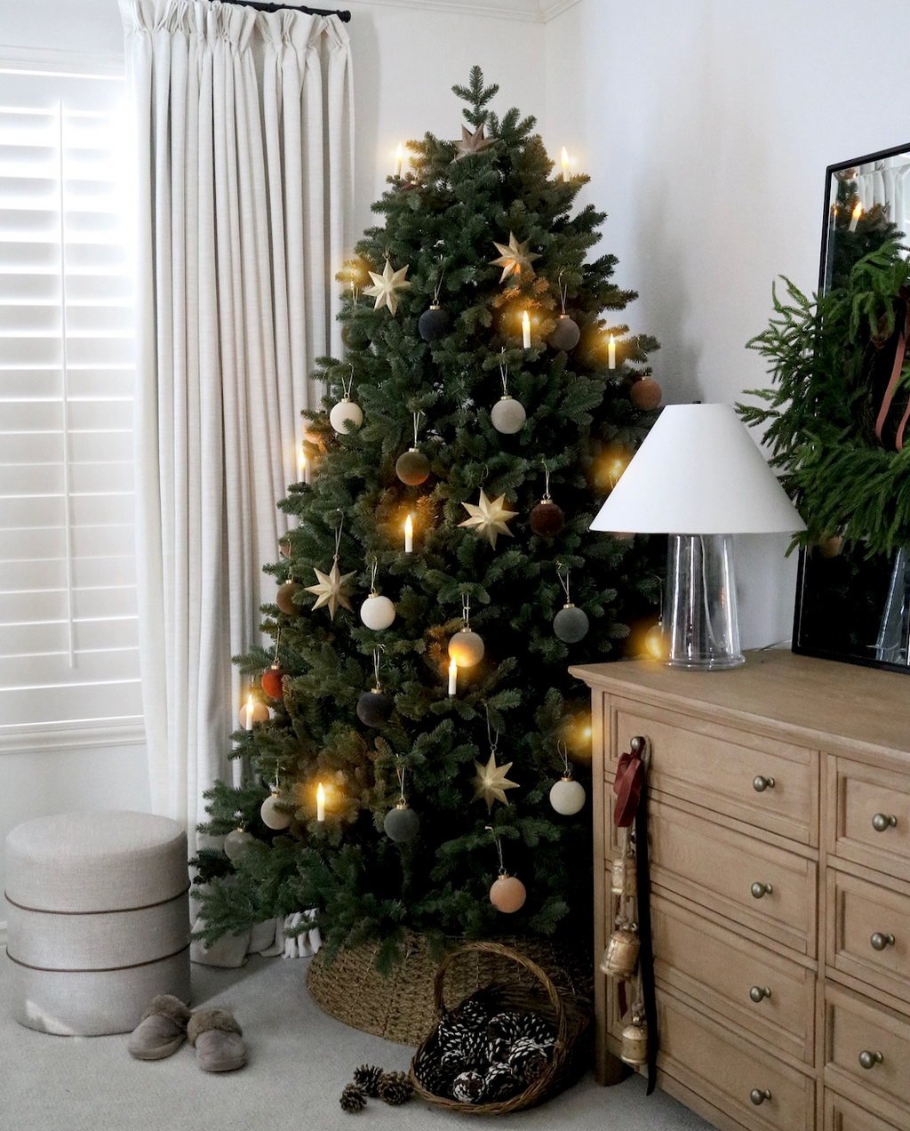 9' Aspen Fir Tree with 2000 Warm White & Multi-Color LED Lights