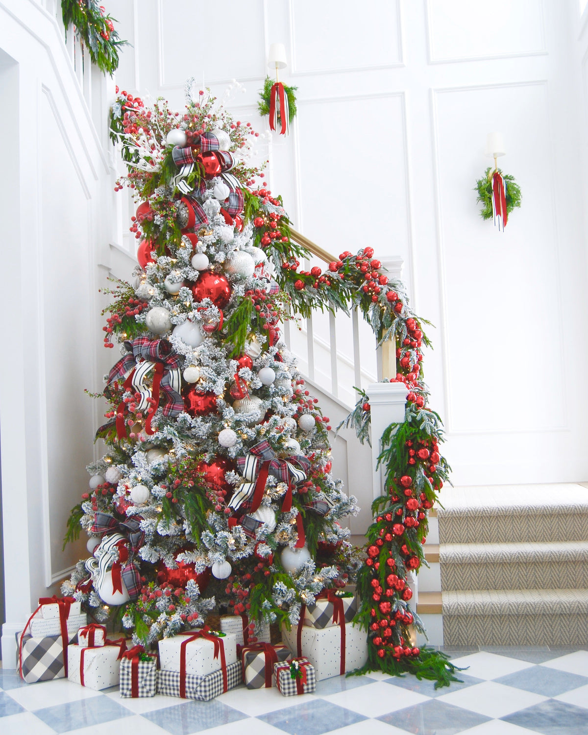 10' Prince Flock® Artificial Christmas Tree with 750 Warm White LED Lights