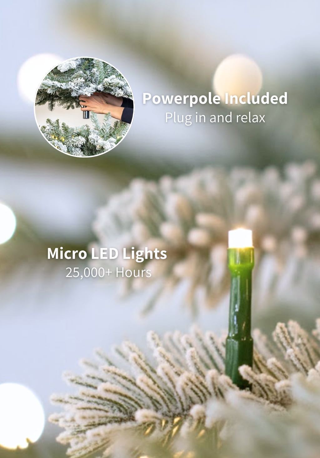 12' Queen Flock® Slim Artificial Christmas Tree With 1400 Warm White LED Lights