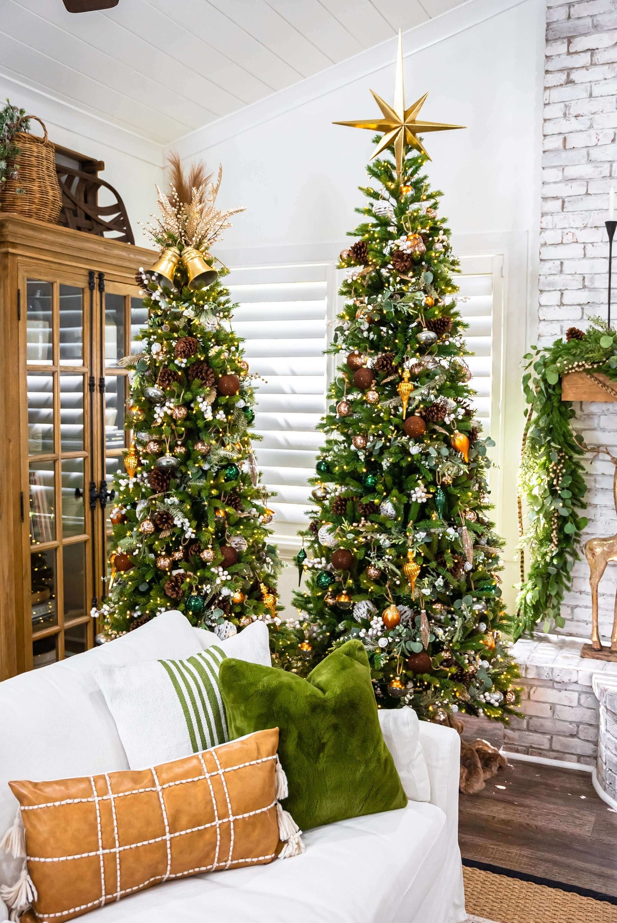 7.5' King Fraser Fir Slim Artificial Christmas Tree with 750 Warm White & Multi-Color LED Lights