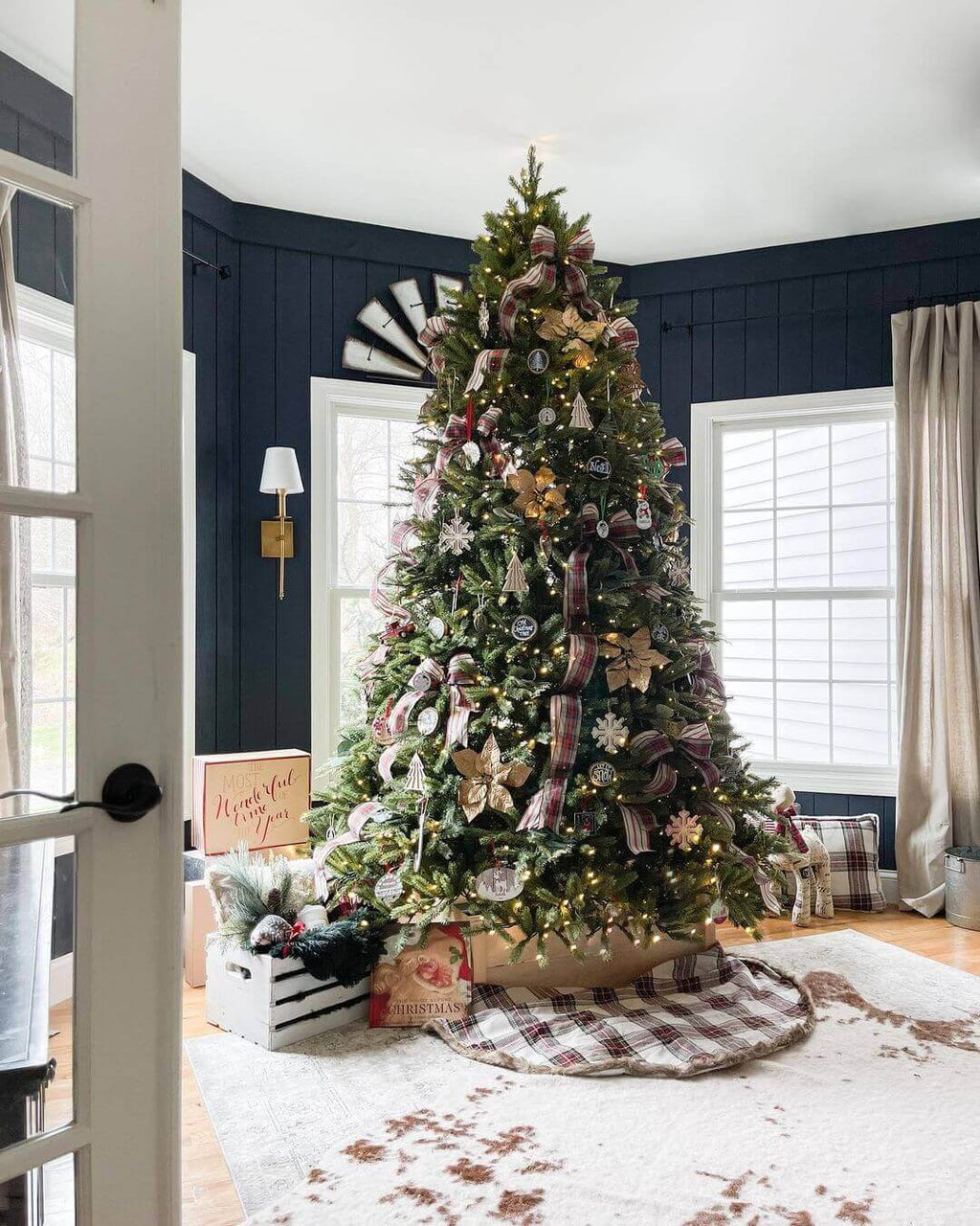 12' King Fraser Fir Artificial Christmas Tree with 3000 Warm White & Multi-Color LED Lights