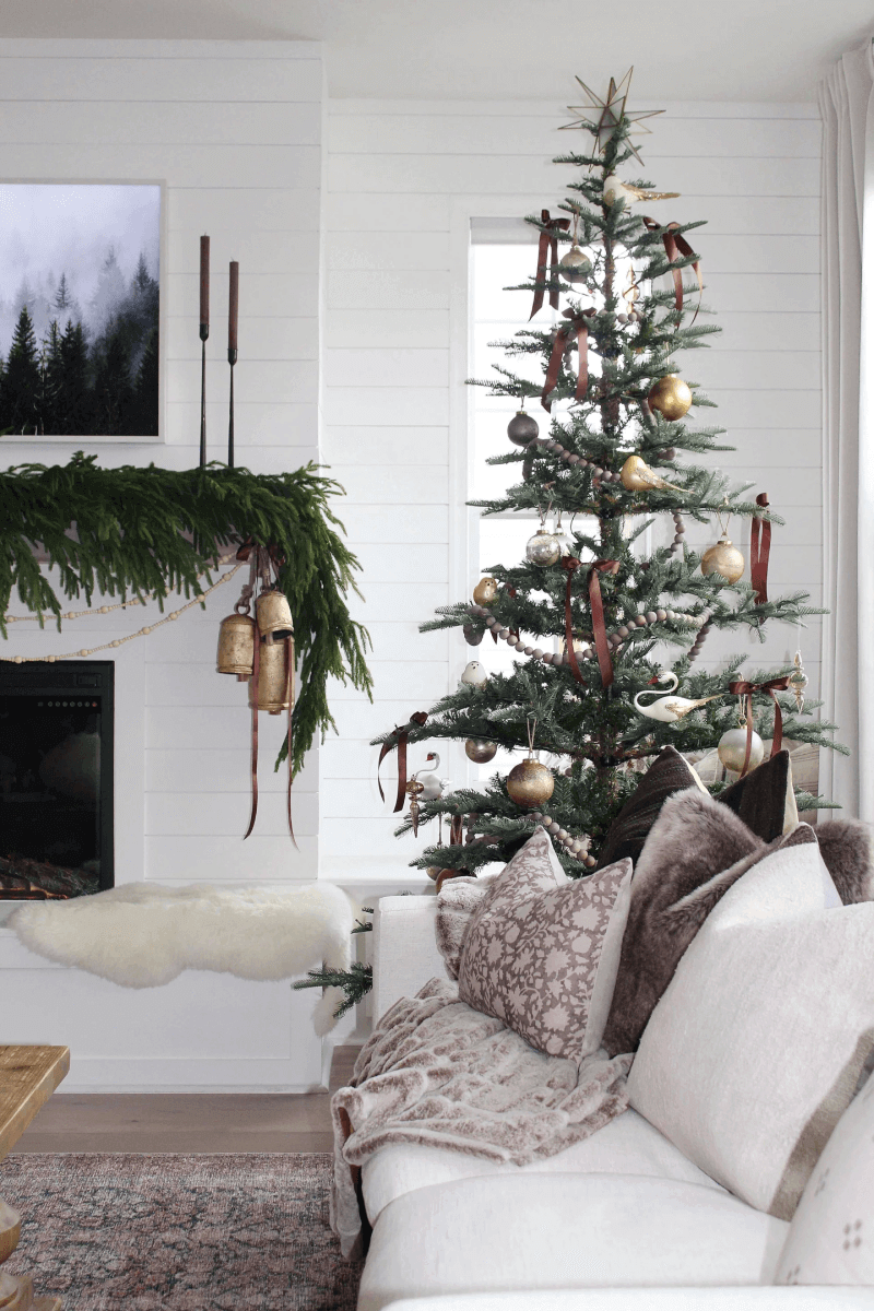 9' King Noble Fir Artificial Christmas Tree with 700 Warm White LED Lights