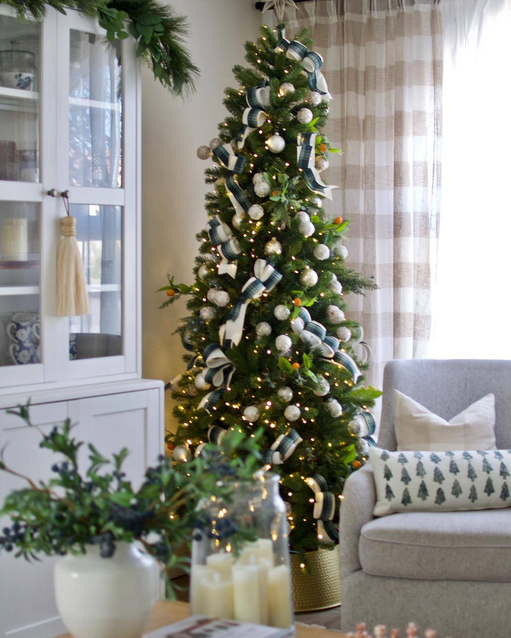 9' King Douglas Fir Slim Artificial Christmas Tree Unlit