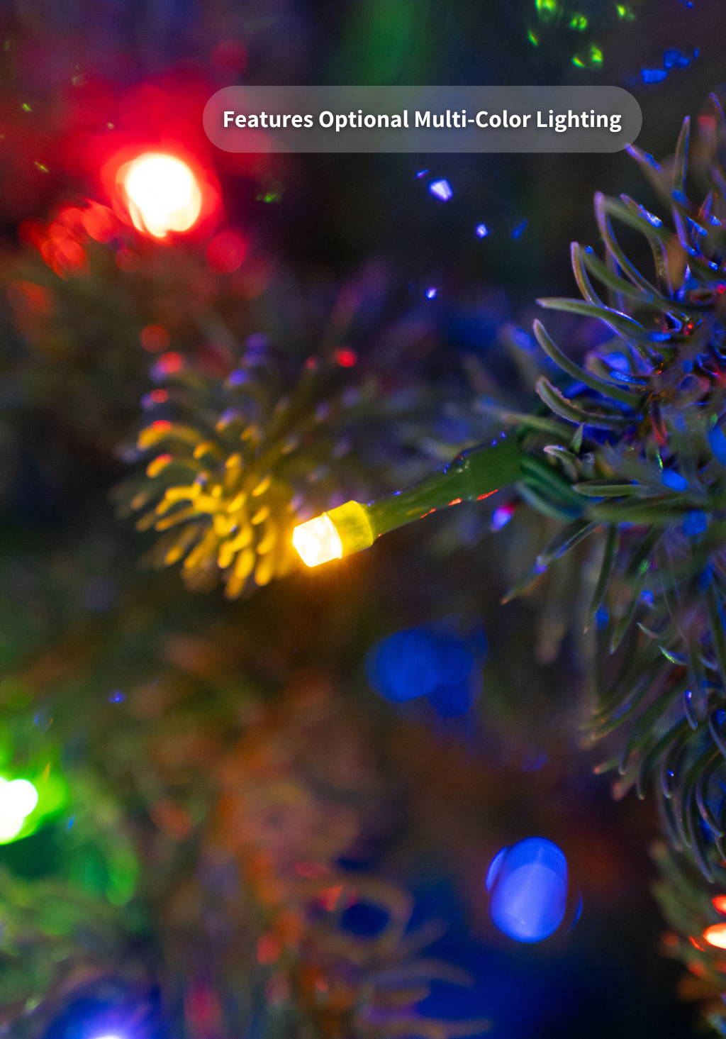 9' King Douglas Fir Slim Artificial Christmas Tree with 1000 Warm White & Multi-Color LED Lights